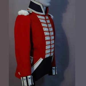 mens red british 8th regt of foot militia officer jacket,british war coat