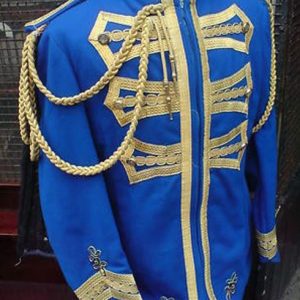 military mens fashion pre film prop hussars style uniform, military hussar jacket, braided hussar jacket(accessories not included in price)