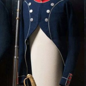 new men's blue british napoleonic uniform wool jacket coat ,steampunk admiral uniform hussar jacket, lancer officer jacket, admiral tail coa