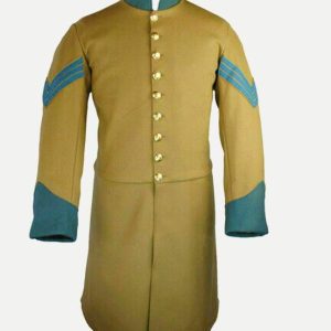 new men's butternut wool frock coat solid collar & cuff ,steampunk admiral uniform hussar jacket, lancer officer jacket, admiral tail coat