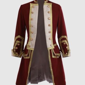 new men's steampunk maroon tailcoat jacket regency gothic ,steampunk admiral uniform hussar jacket, lancer officer jacket, admiral tail coat