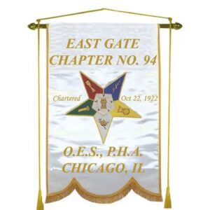 masonic regalia oes chapter embroidered machine made banner with customized logos